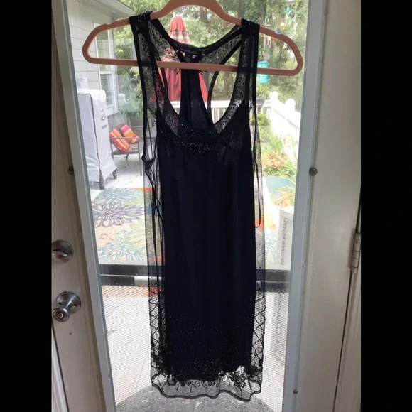American Eagle Outfitters | Dresses | American Eagle Navy Blue Beaded Mini  Tank Dress Size Sp